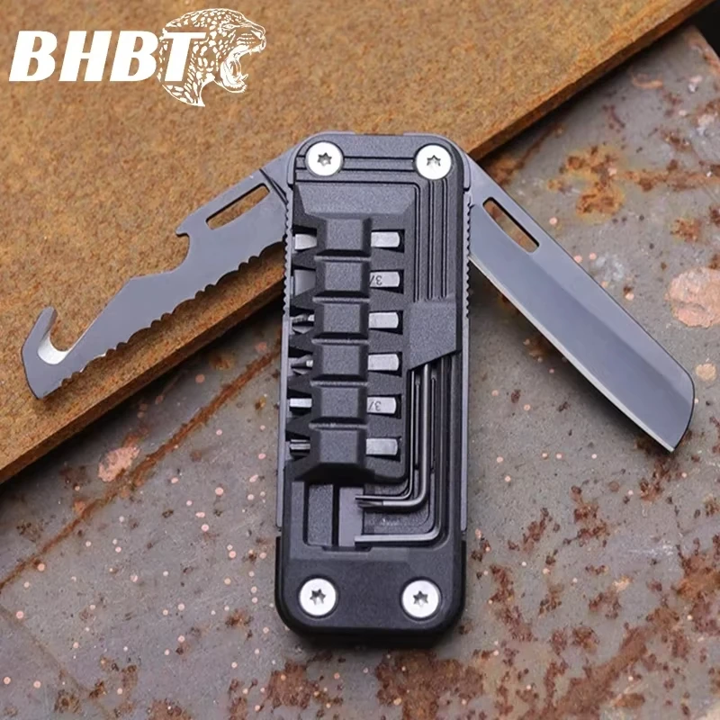 

BHBT Mini EDC Multitool Folding Knife Screwdriver Tool Outdoor Camping Home Repair Multi-functional Tools Gifts for Men