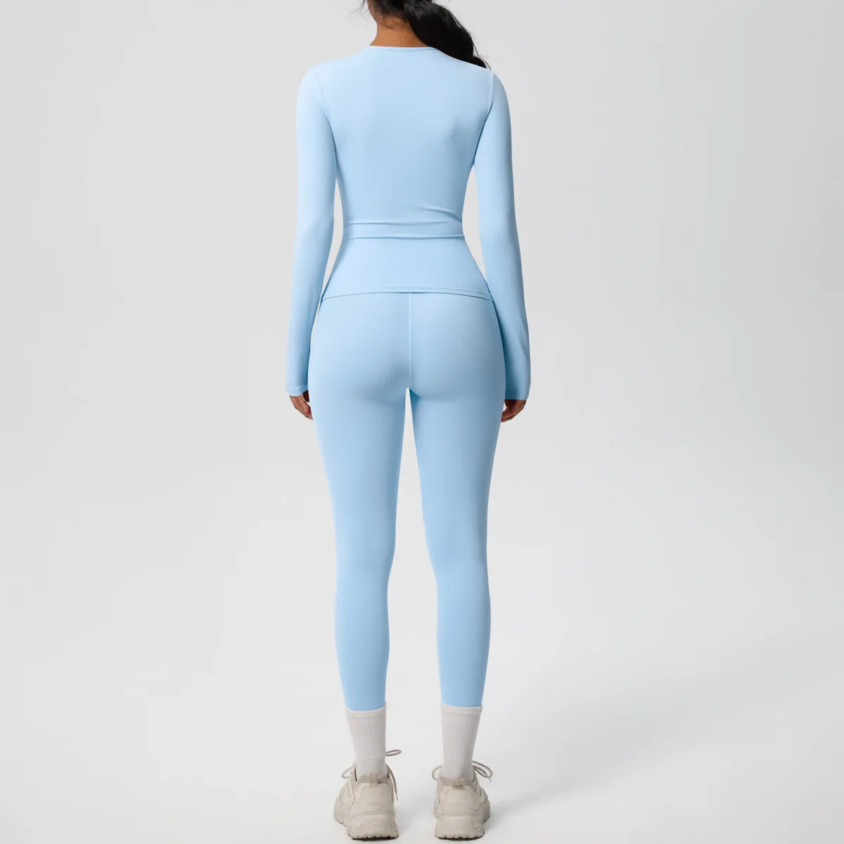 Yoga Shirts Women Long Sleeve Tops Fitness Running Gym Clothes Workout High Elastic Sports Athletic Crop Tops XP260 image 4