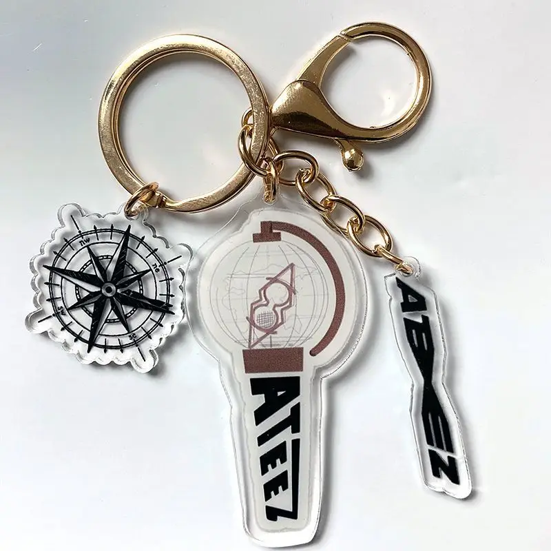 3pcs/Set Kpop Keyring ATEEZ MAMAMOO GIDLE ASTRO Twice IU Quality Lightstick Keychain Double Sides Key Chain Backpack Accessories