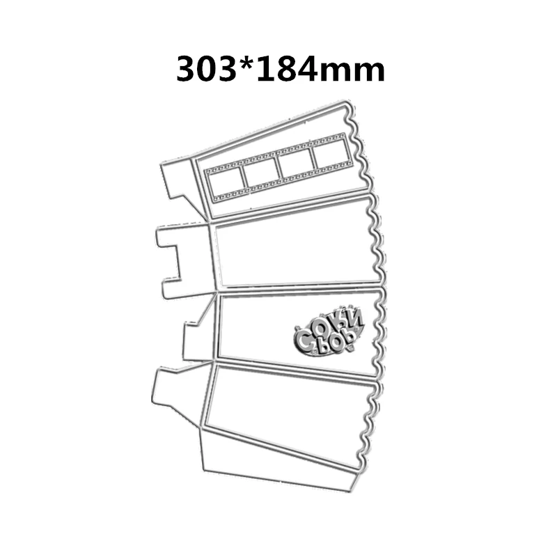 New 2021 3D Metal Cutting Dies For Popcorn Carton Scrapbooking Accessories Die Cut Embossing Frame Card Craft Die Set
