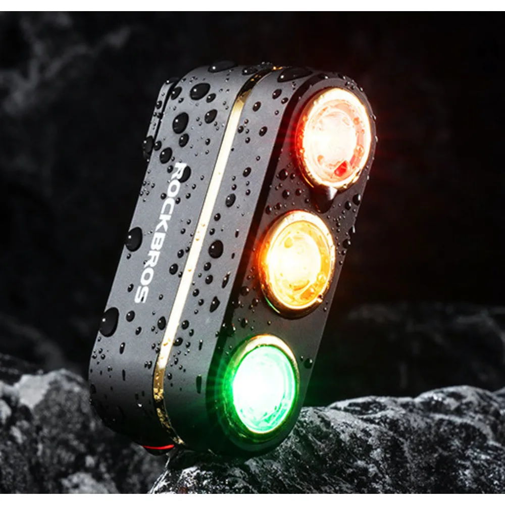 Bicycle brake sensing, three color warning taillights, mountain road bikes, night riding equipment_voghion.com