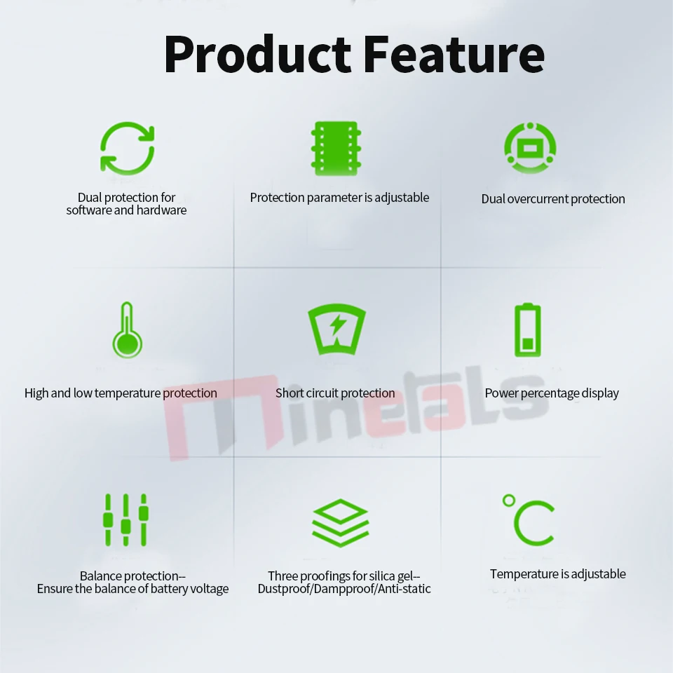 6S-22S Smart BMS 100A 80A 50A 40A 24V 48V 8S 14S 15S 16S 18S 20S Li-ion LiPo LiFePo4 Built-in Bluetooth Balance APP Software