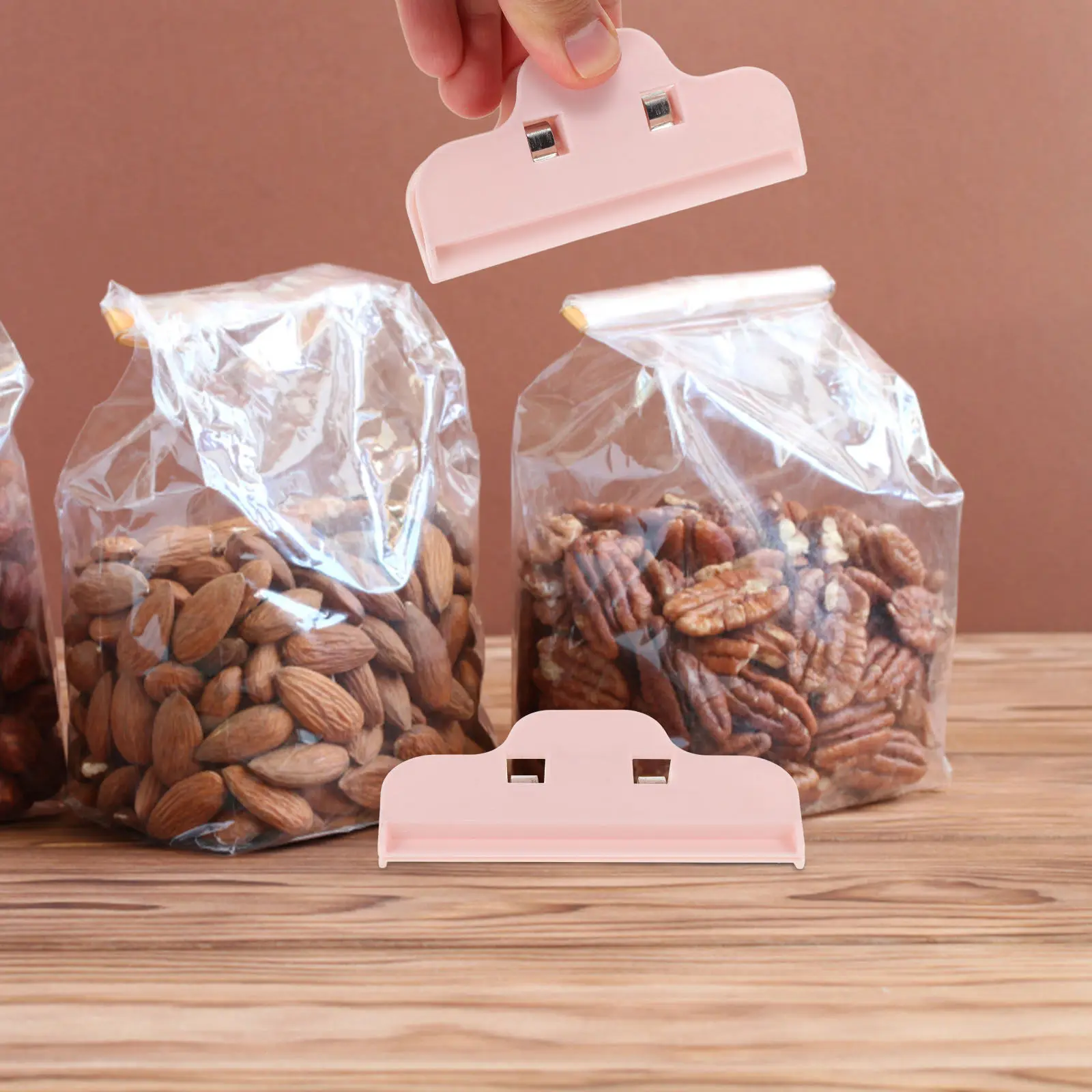 5 clips de plástico robustos para bolsas de chips, abrazaderas de sellado de alimentos de estilo japonés para snacks, pan y cereales, para mantener la frescura.