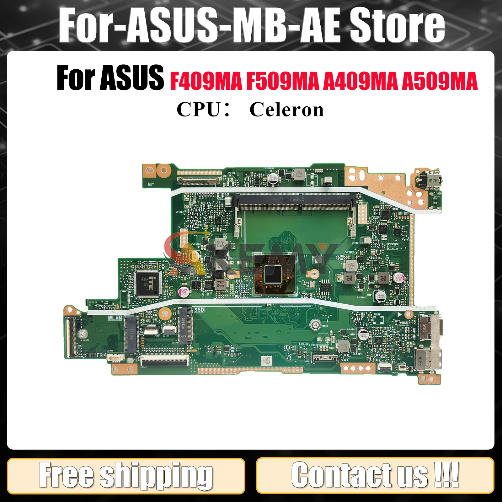

Материнская плата для ноутбука X409MA ASUS VivoBook X409M X409MA A409MA A509MA F509MA F409MA с процессором Celeron, тест в порядке, быстрая доставка
