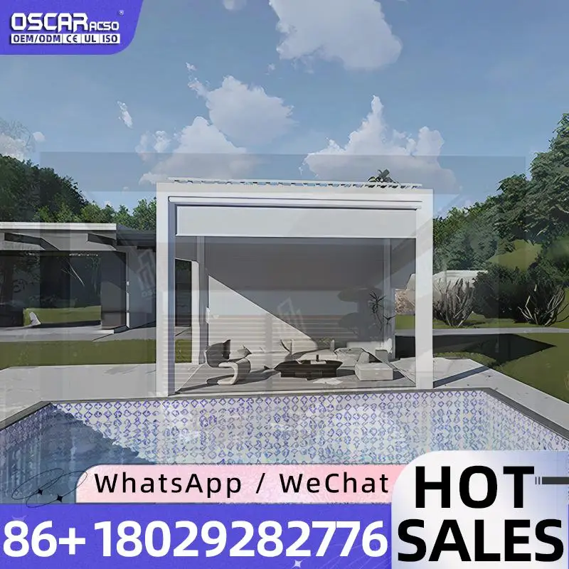 Outdoor Electric Retractable Awning System Foldable Aluminum Alloy Frame Powder Coated PVC Sail for Garden Patio Balcony pergola
