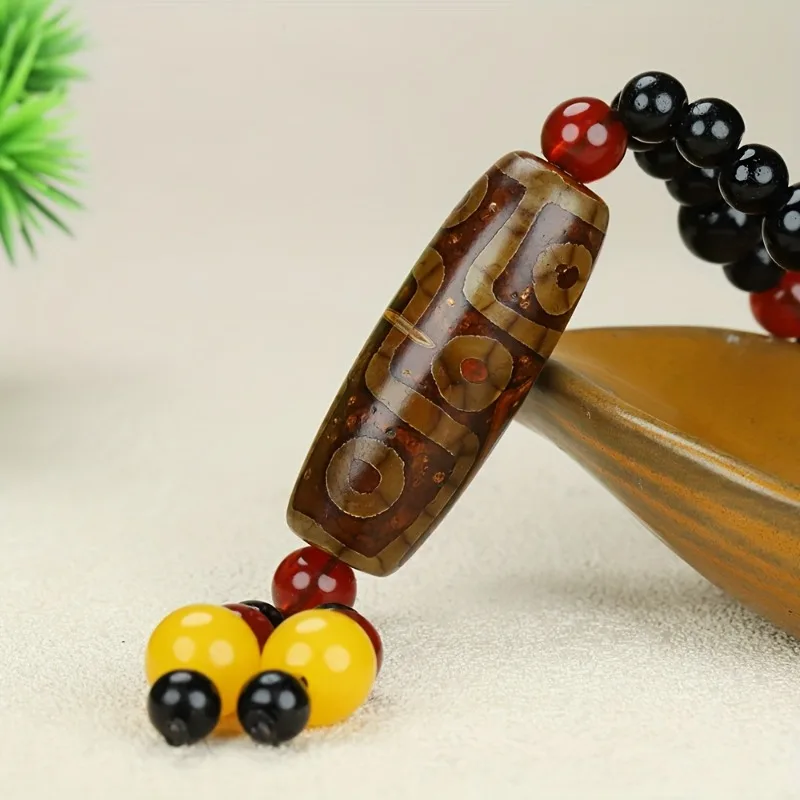 

Мужское и женское ожерелье из тибетского агата с бусинами Dzi, цепочка для свитера