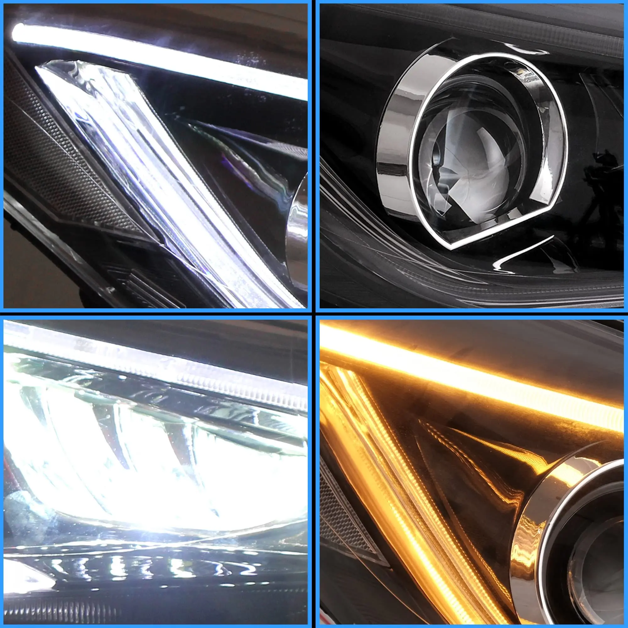 ee-Demon Eyes LED Headlight for Hyundai Elantra 2012-2015 Fit for Elantra Coupe 2013 2014 Projector Assembly Fits D2H D2S