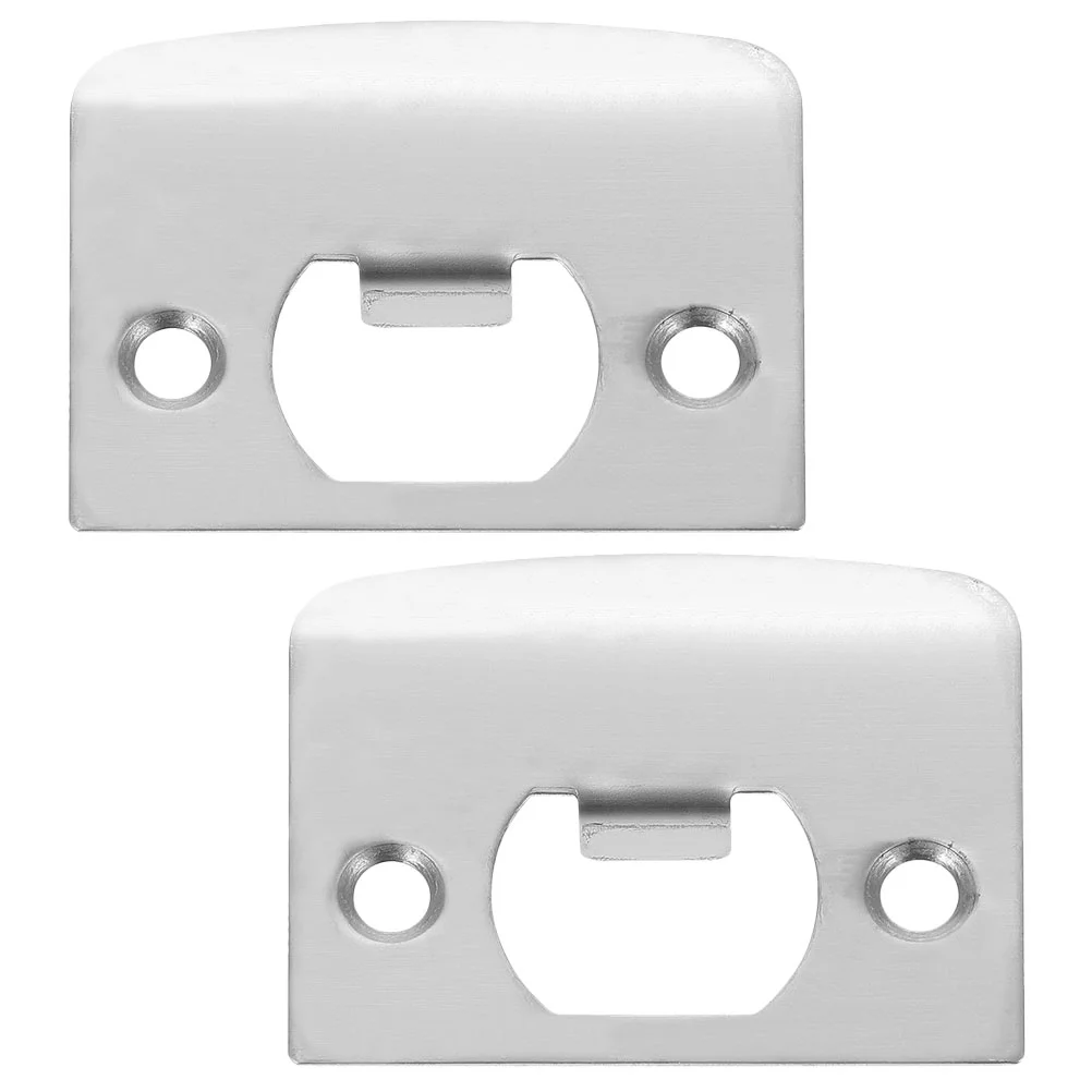 2 Pcs Lock Tongue Buckle Door Kick Plate Strike Repair Deadbolt Knobs Front Baby