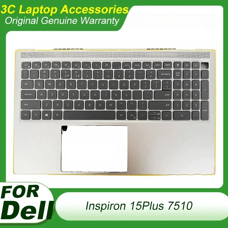 

Original New Laptop US Keyboard For Dell Inspiron 15Plus 7510 Palmrest upper cover 0W9W9W Top Backlight Keyboard Shell Silver