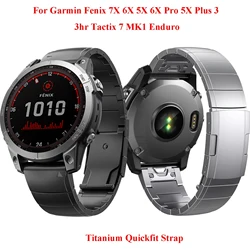 QuickFit 26mm 22mm Titanium Alloy Strap For Garmin Fenix 8 7 7X 6X Pro band For Epix Pro (Gen 2) 47mm 51mm Fenix 5XPlus Bracelet