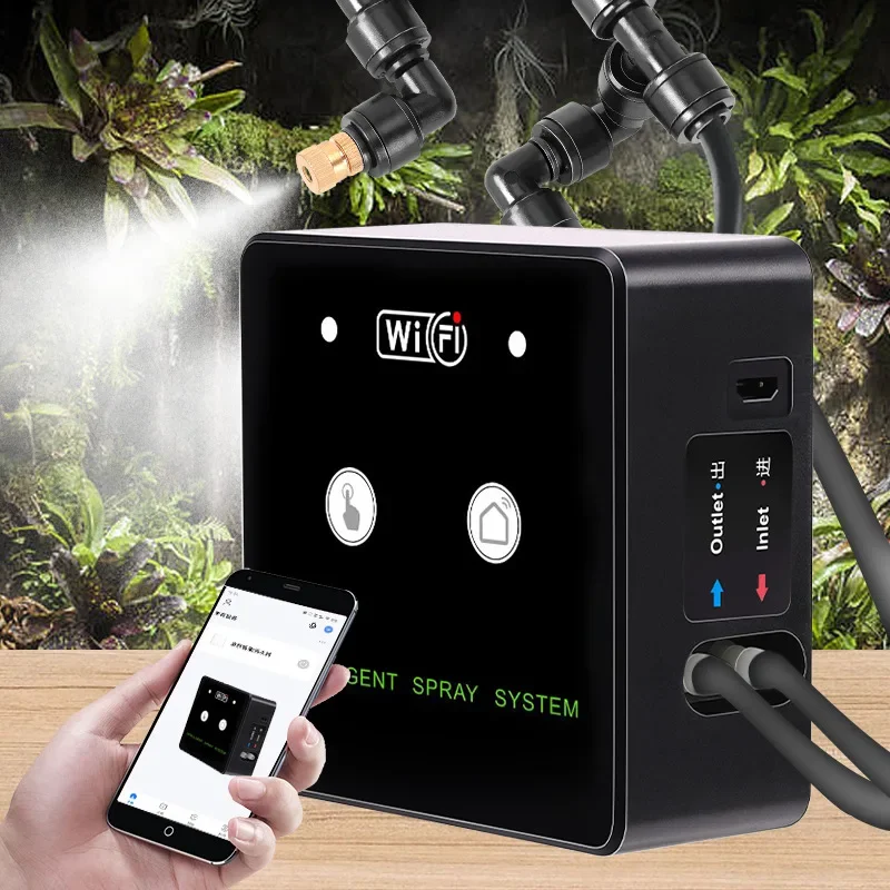 Reptile Automatic Mist Rainforest Timing Spray System Kit WiFi Control Intelligent Irrigation Reptile Spray Humidifier Sprinkler