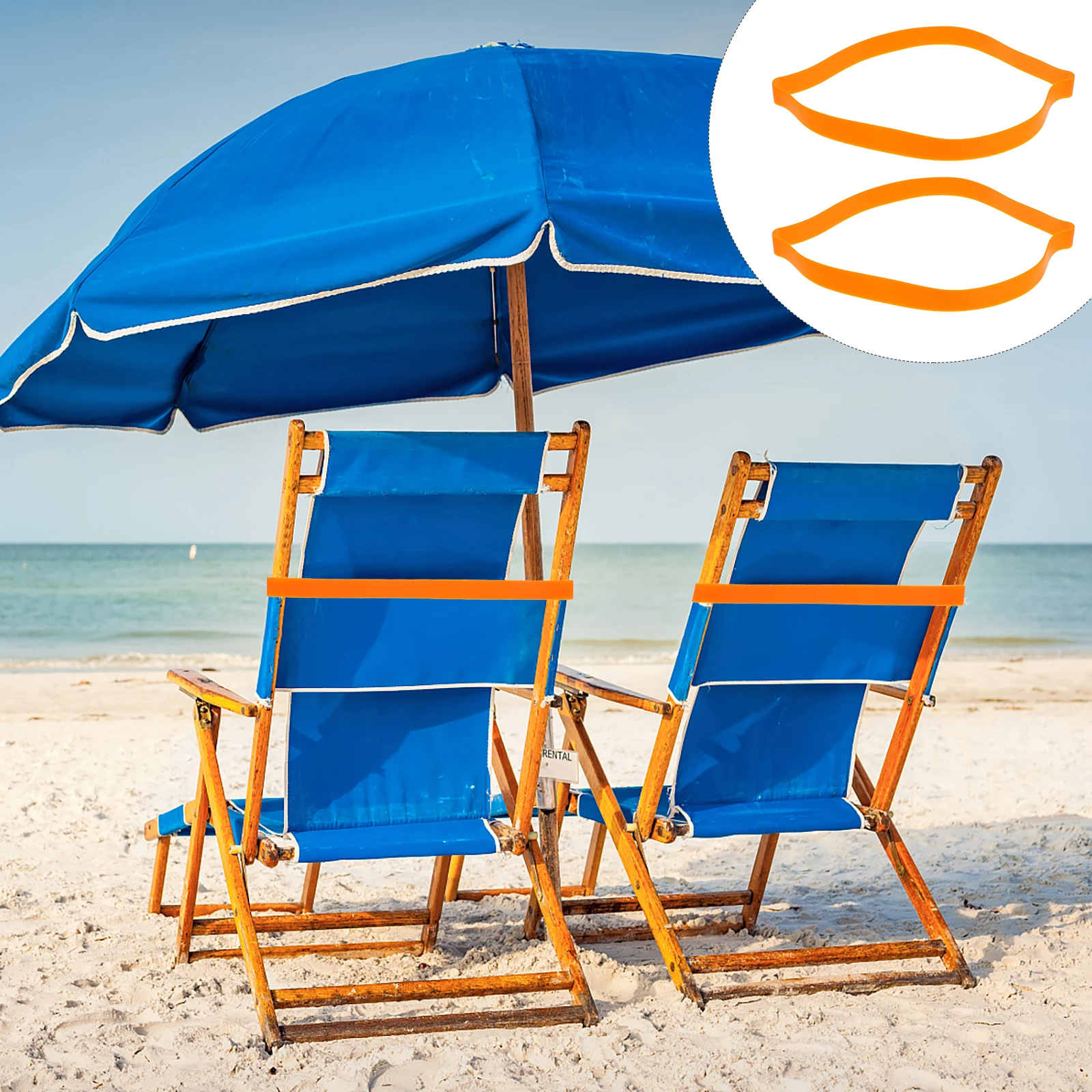 

4 Pcs Garbage Can Beach Chair Straps Travel Towel Stretchable Bands Silica Gel Chairs