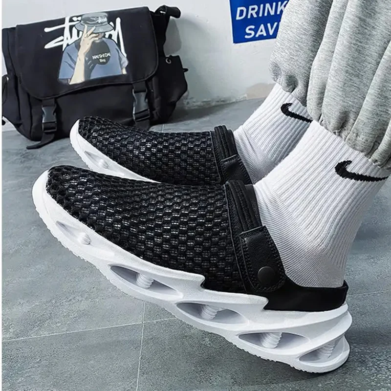 Summer Men Sandals Mesh Casual Shoes Beach Slippers for Men Sneaker Clogs Man Breathable Sandalias Zapatos Hombre Size 44