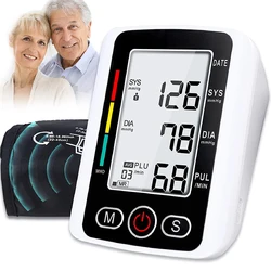 WF Digital Blood Pressure Monitor Arm Sphygmomanometer Heart Rate Pulse Meters Big Screen Automatic Tonometer with Cuff
