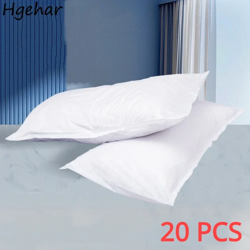 20 Pcs Disposable Pillow Case Travel Hotel Antibacterial Bedding Breathable Soft White Pillowcase Portable Kussensloop Simple