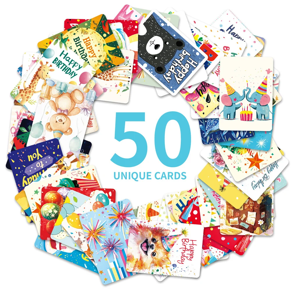 مجموعة بطاقات عيد الميلاد 50 تصميمًا لبطاقات عيد الميلاد السعيدة، بطاقات تهنئة عائلية للعائلة والأطفال والأصدقاء والعمل والاحتفالات المكتبية #3