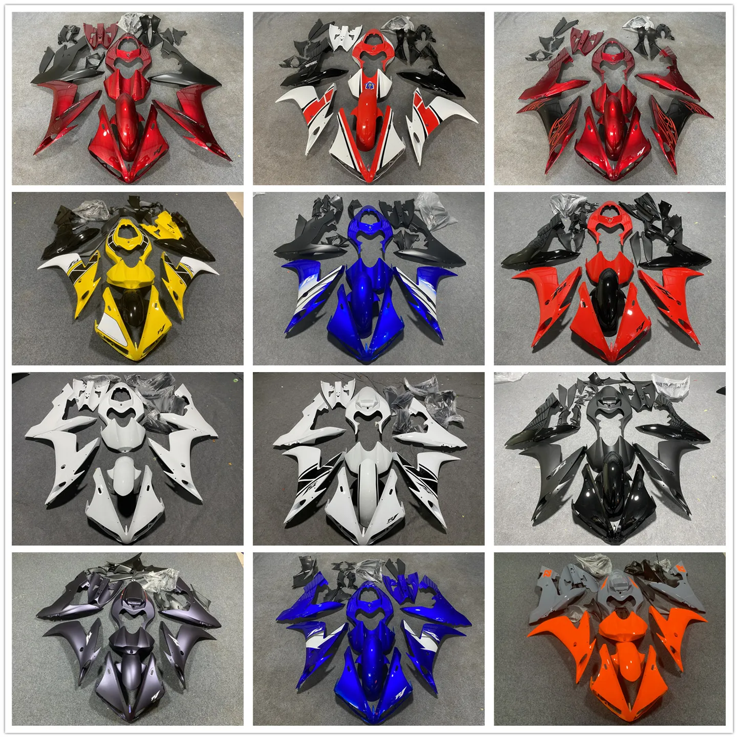The motorcycle fairing kit is applicable to the YZF-R1 2004 2005 2006 YZF1000 04 05 06 fairing in red blue green white yellow