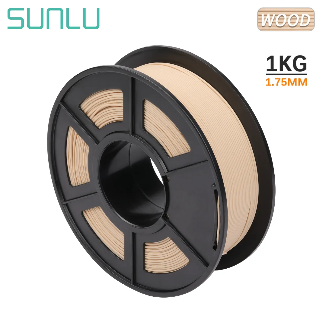 SUNLU PLA Filament 1KG 1.75MM włókno drewniane wsparcie 0.4mm dysza drukarka 3D nietoksyczny brak wtyczki dostarcza prawdziwy drewniany efekt