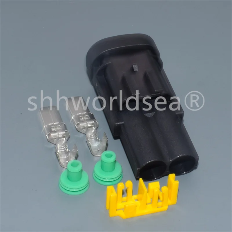 1Set 2 Pin Auto Waterproof Sensor Connector Sealed Electrical High Current Fan Motor Plug 1544678-2 1544334-1 1544317-1