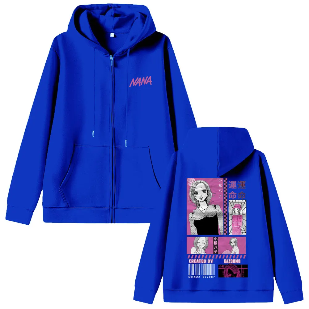 Anime Oosaki Nana Komatsu Nana Graphic Zipper Hoodie Black Stones Zip Up Jacket Men Women Manga Art Aesthetic Zip Up Sweatshirt - view 4