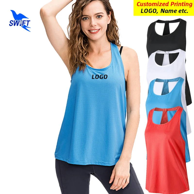 Summer Breathable Mesh Loose Sleeveless Running Shirt Women Quick Dry Sportswear Vest Female Yoga Jogging Tank Tops Customized