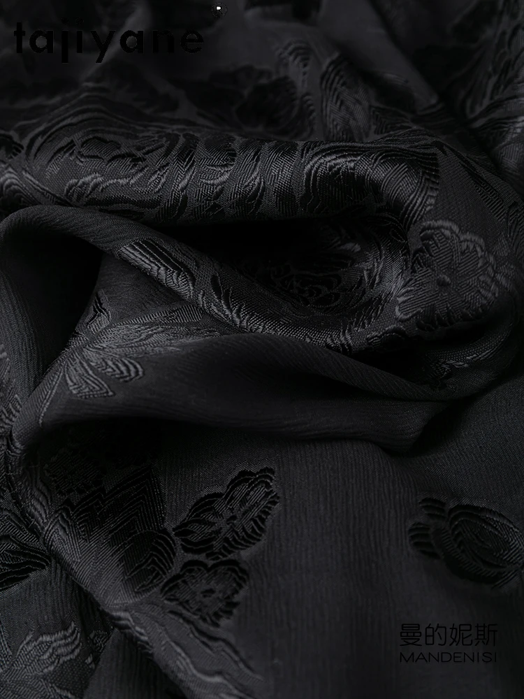 TAJIYANE 100 % Maulbeerseide-Hemd für Damen, luxuriöse schwarze Blusen, Neuheiten, 2025, Damenbluse, lose Strickjacke, Frühlingskleidung, Блуор