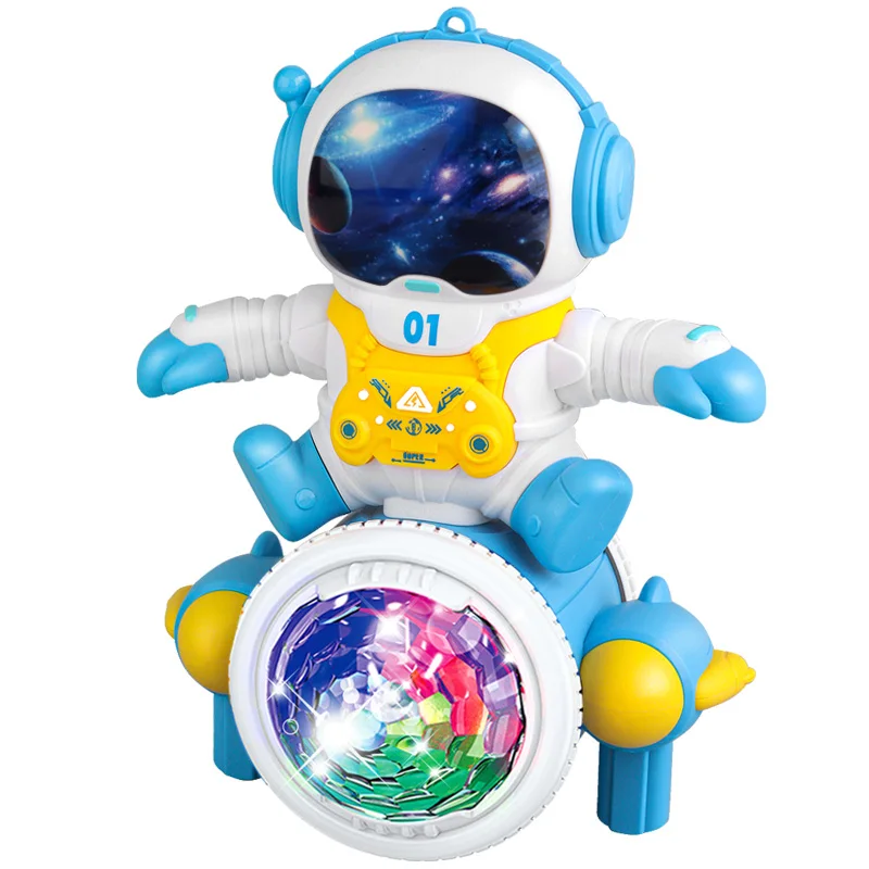 Astronaut elektrische dans kleine gele eend babyspeelgoed pasgeboren baby oefen head-up training baby 6-18 maanden