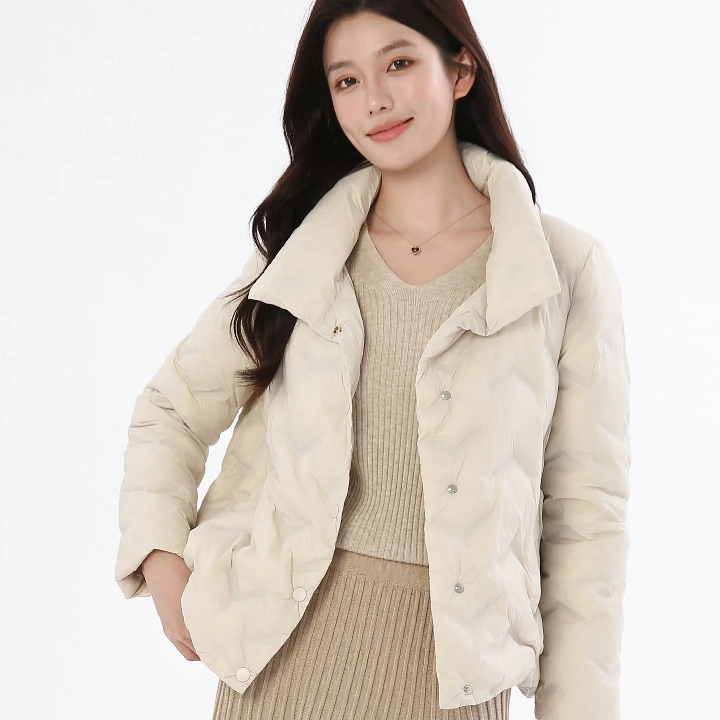 الخريف والشتاء المرأة أسفل سترة ركاب 90 الأبيض بطة أسفل سترة خفيفة الوزن عارضة