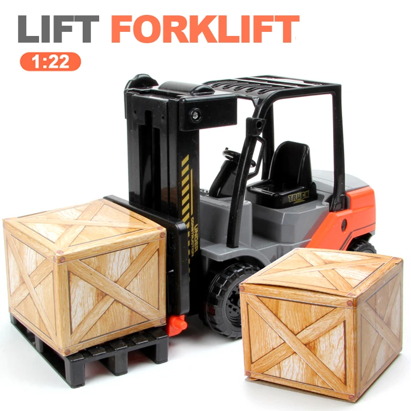 Construction Truck Forklift Model Simulation Thickened Fall Resistant Children Inertia Car Toy With Cargo Boy Gift B044