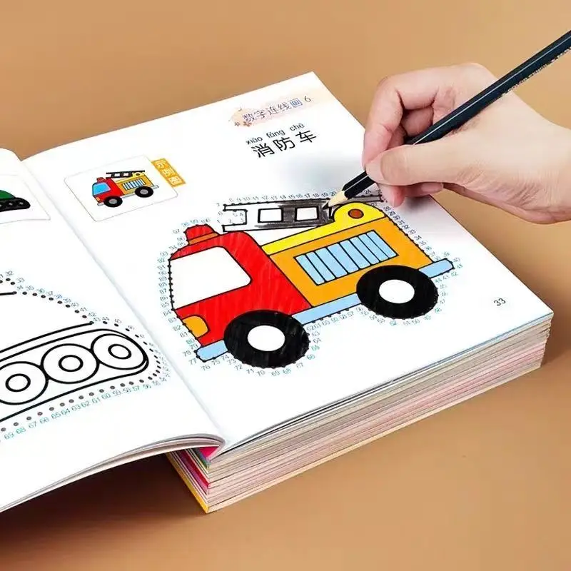 

6 Books Children's Digital Connectivity and Coloring Book Set Suitable for Ages 3-6 Art Supplies Office School