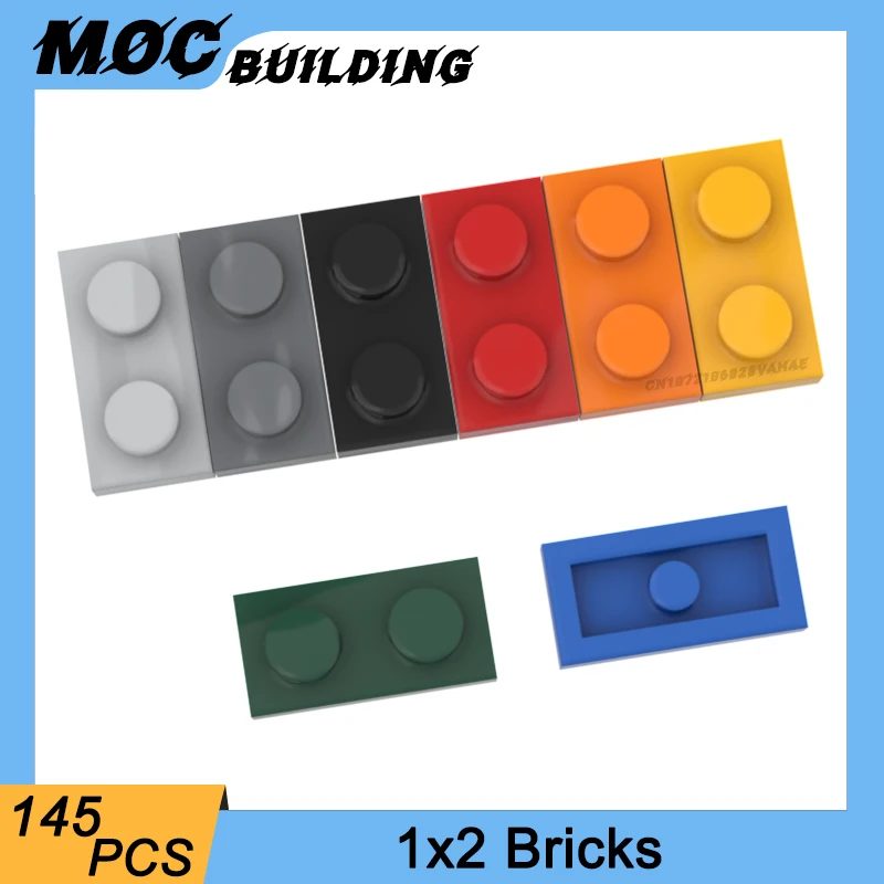 145 Stuks Assembleert Deeltjes 3023 Plaat 1X2 Bouwstenen Transparante Kleur Deel Diy Educatief Speelgoed Voor Kinderen Cadeau