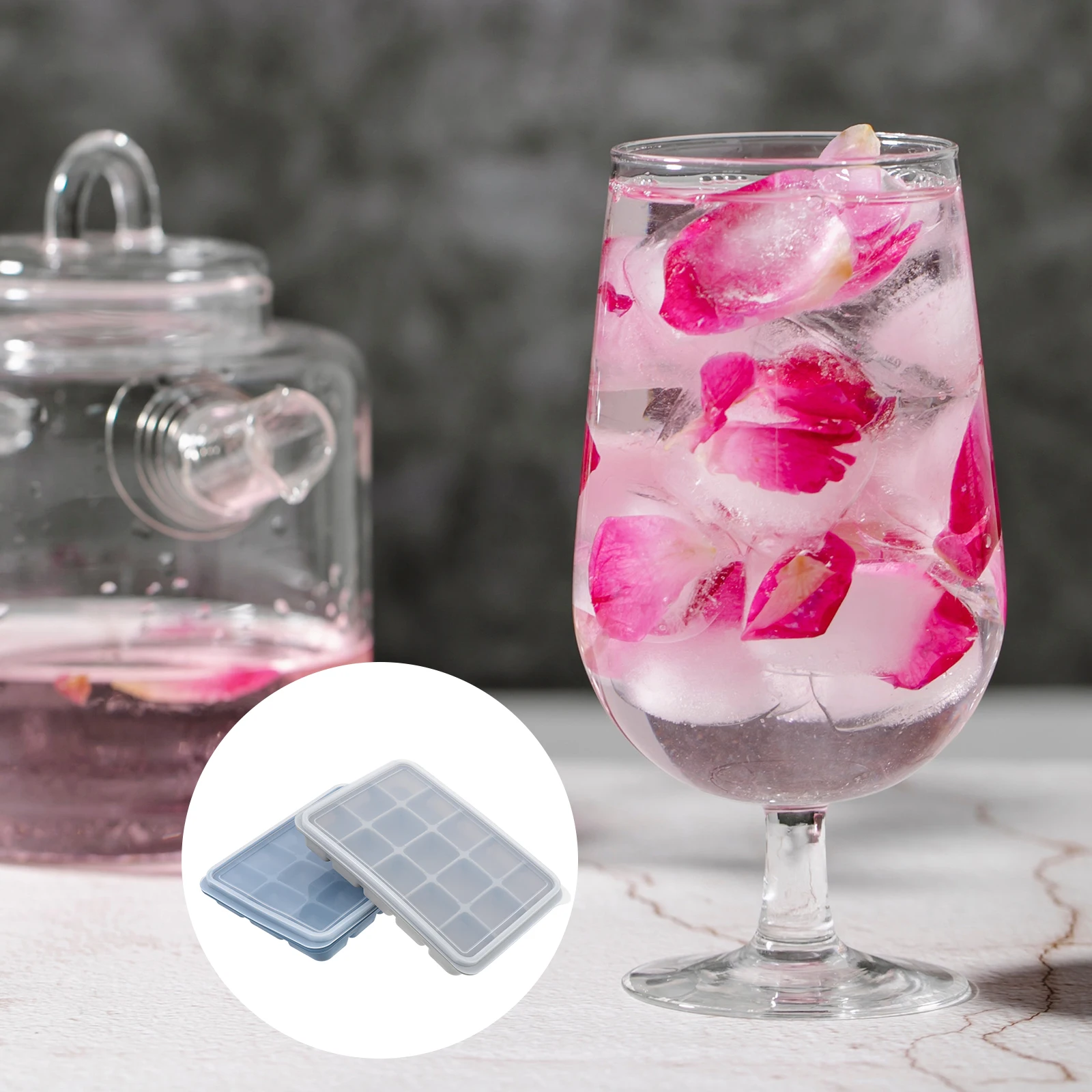 

2Pcs Silicone Ice Cube Molds Trays Making Boxes Refrigerator Ice Cubes Easy Clean Kitchen Bar Supplies Pudding Jelly Baby Food