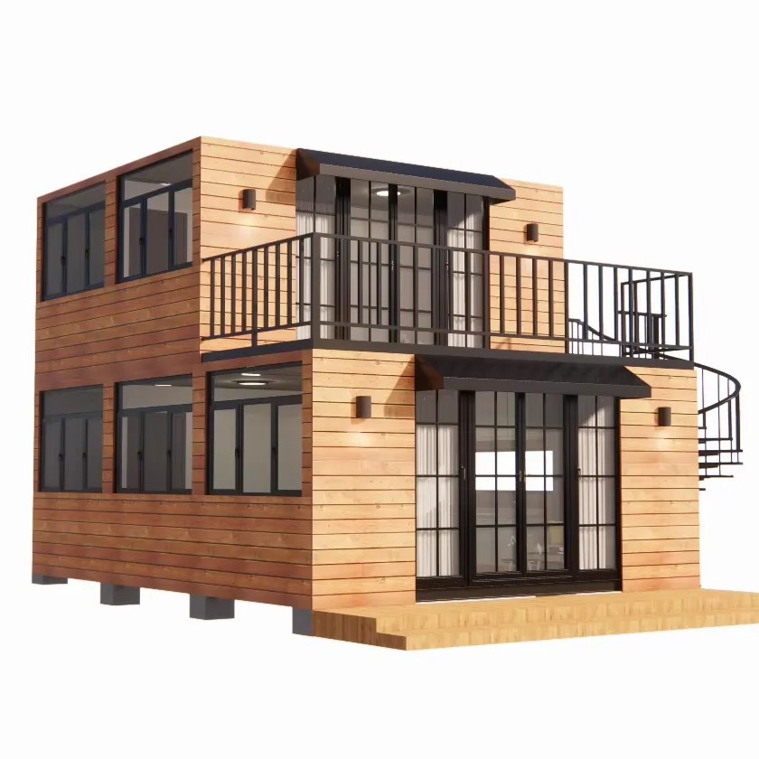 Customized pop up Prefab Houses Prefab Container House Luxury Tiny Homes 2 floors Homes wooden cabin house