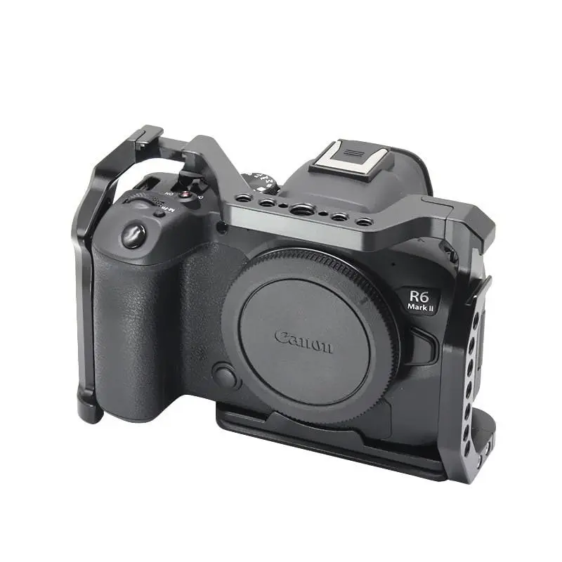 

Camera Cage for R5 R6 R5II R6 II, Full Surround Camera Expansion Frame with Cold Shoe 1/4" 3/8" Screw Mount for Video Filmmaking