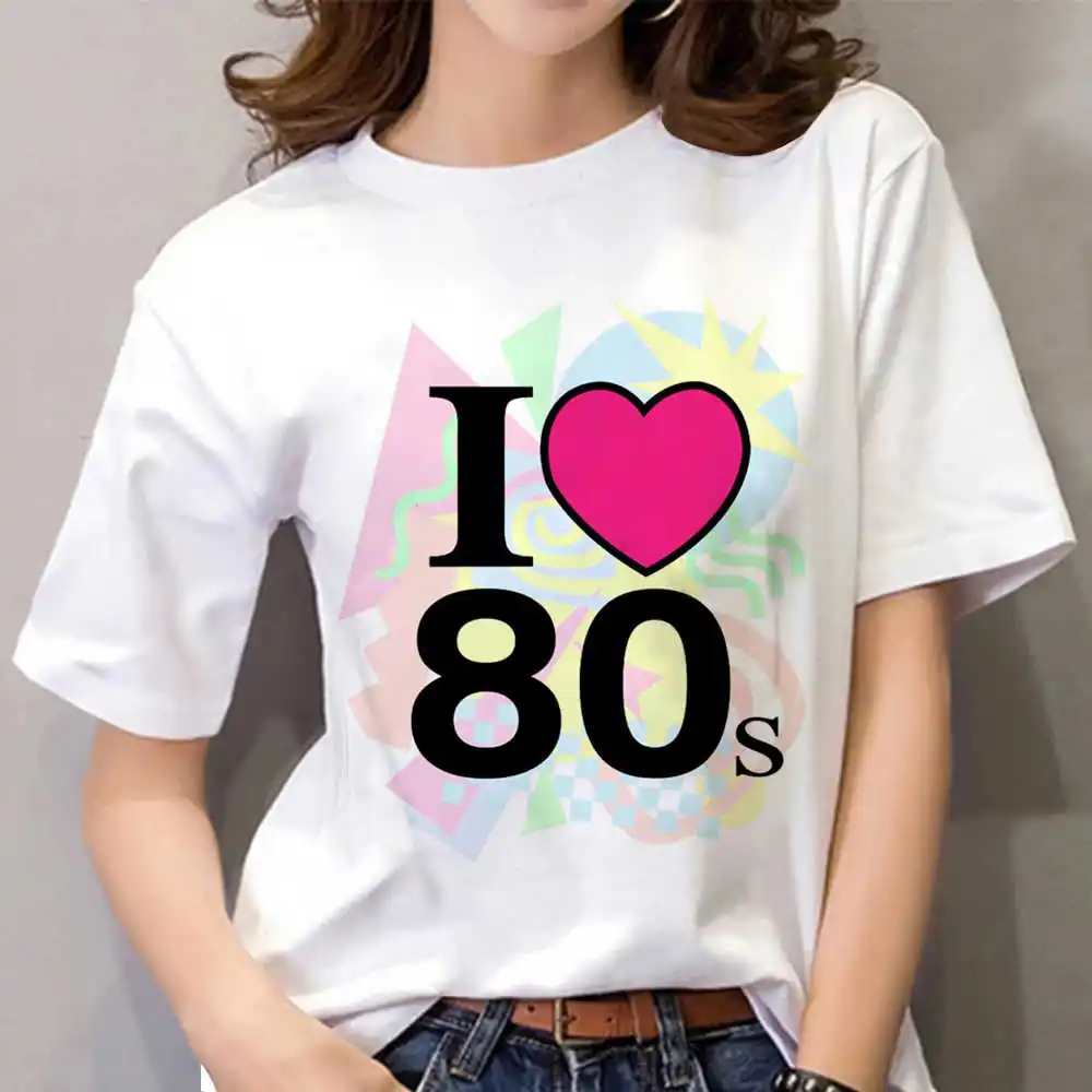 8090 Women's Fashion Printed T-shirt Crewneck Shorts Sleeve Top 2023 Fashion Casual Tee 90s Harajuku Girl Clothing