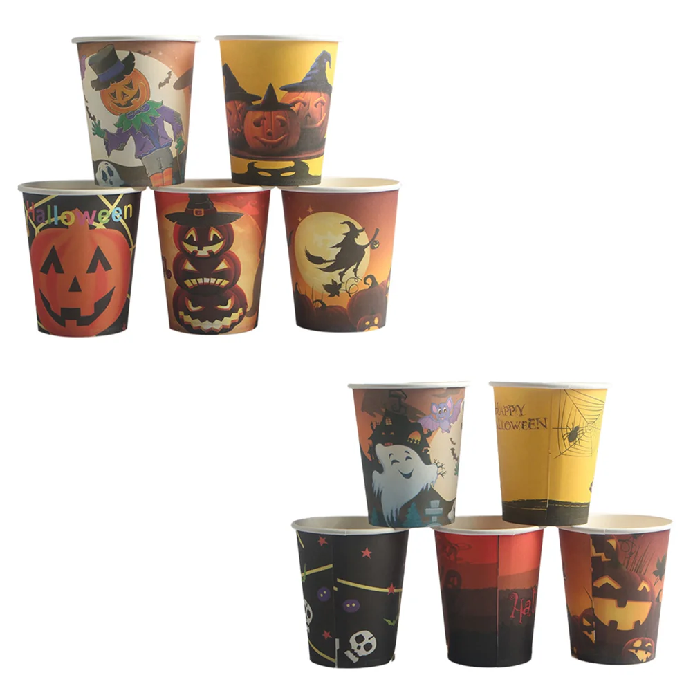 20pcs Halloween Disposable Paper Cups Drinking Cups Halloween Festival Party Supplies Random Style Halloween papaer cups