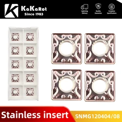 Kakarot Carbide Insert SNMG120404 MA VP15TF SNMG 120408 Turning Tools For Stainless Steel CNC Lathe Cutter 10pcs Blade Plate