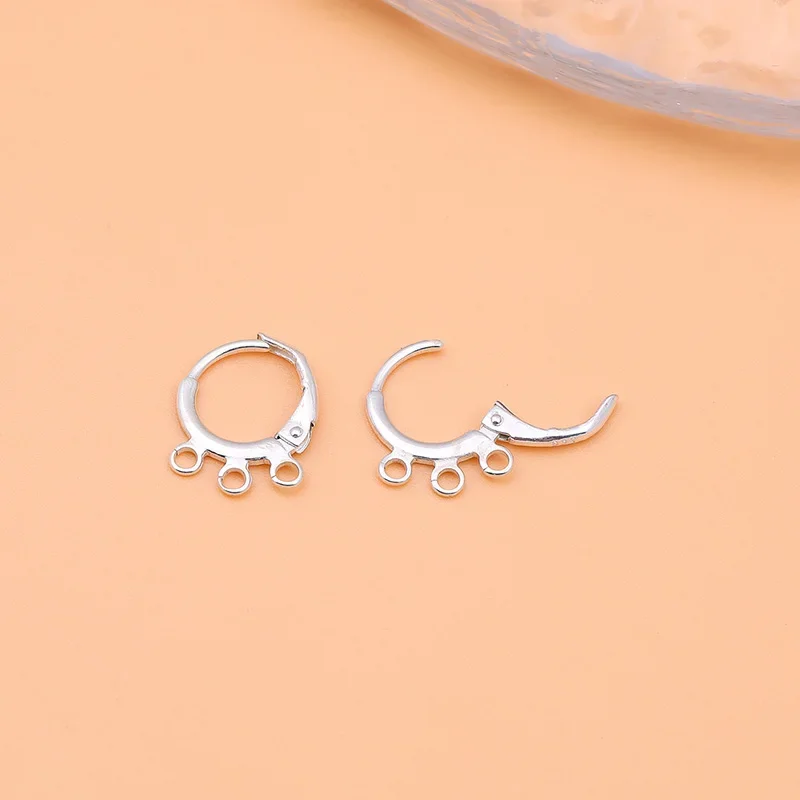 1pair 925 sterling silver handmade diy earring accessories French ear hooks open ear buckles making semi-finished materials