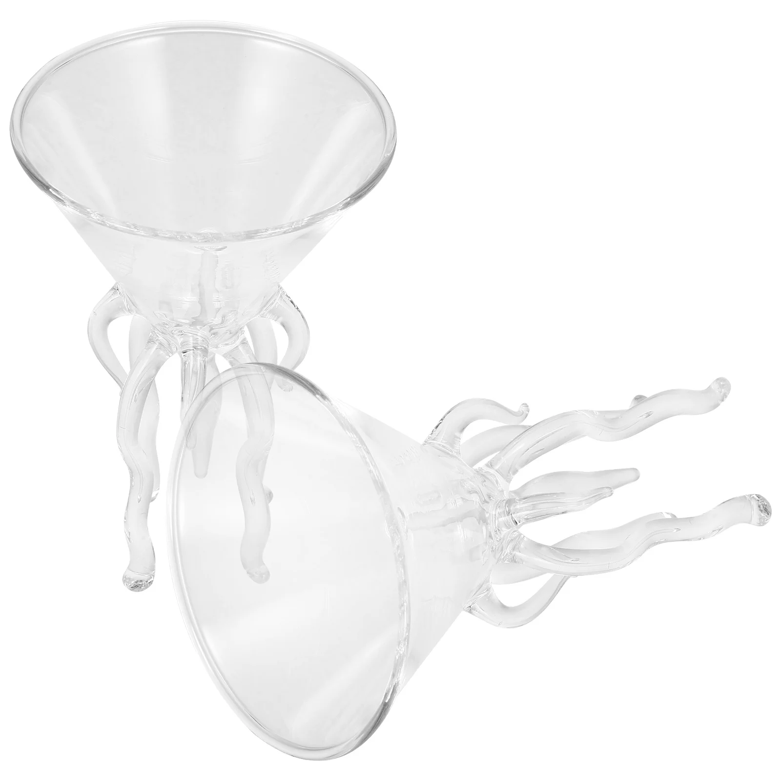 

2 Pcs Glass Highball Cocktail Jellyfish Octopus Cup for Home Bar Martini Mojito Party Drink Set Smooth Gift Idea