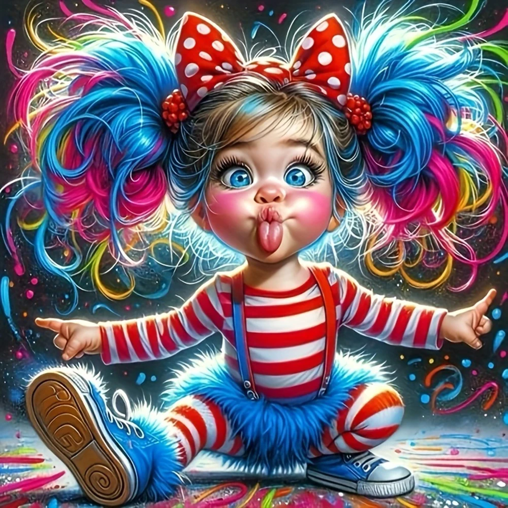 EverShine DIY 5D Diamond Painting Girl Full Drill Mosaic Cartoon Portrait Embroidery Picture Of Rhinestones Kits Unique Gift