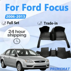 Custom Leather Car Floor Mat For Ford Focus 2006 2007 2008 2009 2010 Interior Details Auto Carpet Rugs Foot Pads Accessories