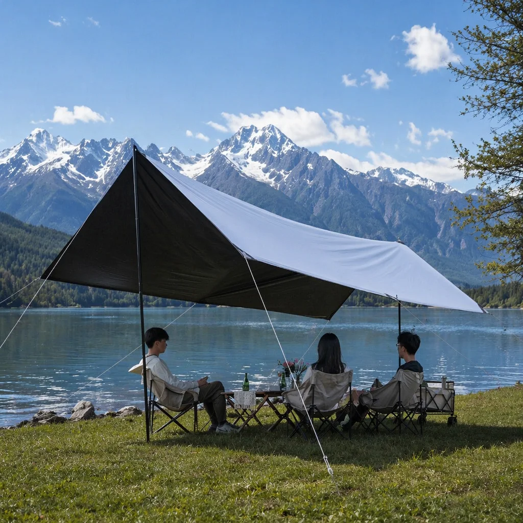Customized Polyester Summer Tent Outdoor Camping Canopy 99% UV Protection Waterproof Sunshade Tarp Portable Rain Shelter Picnic