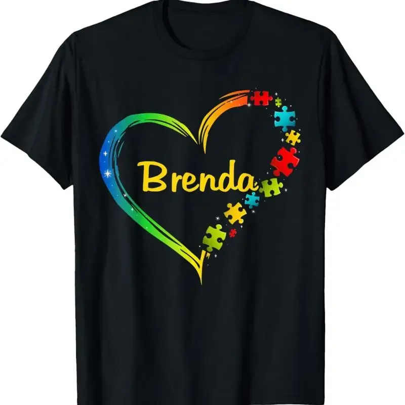 

Идея головоломки с сердечками Brenda, осведомленность об аутизме, 2020, подарочная футболка