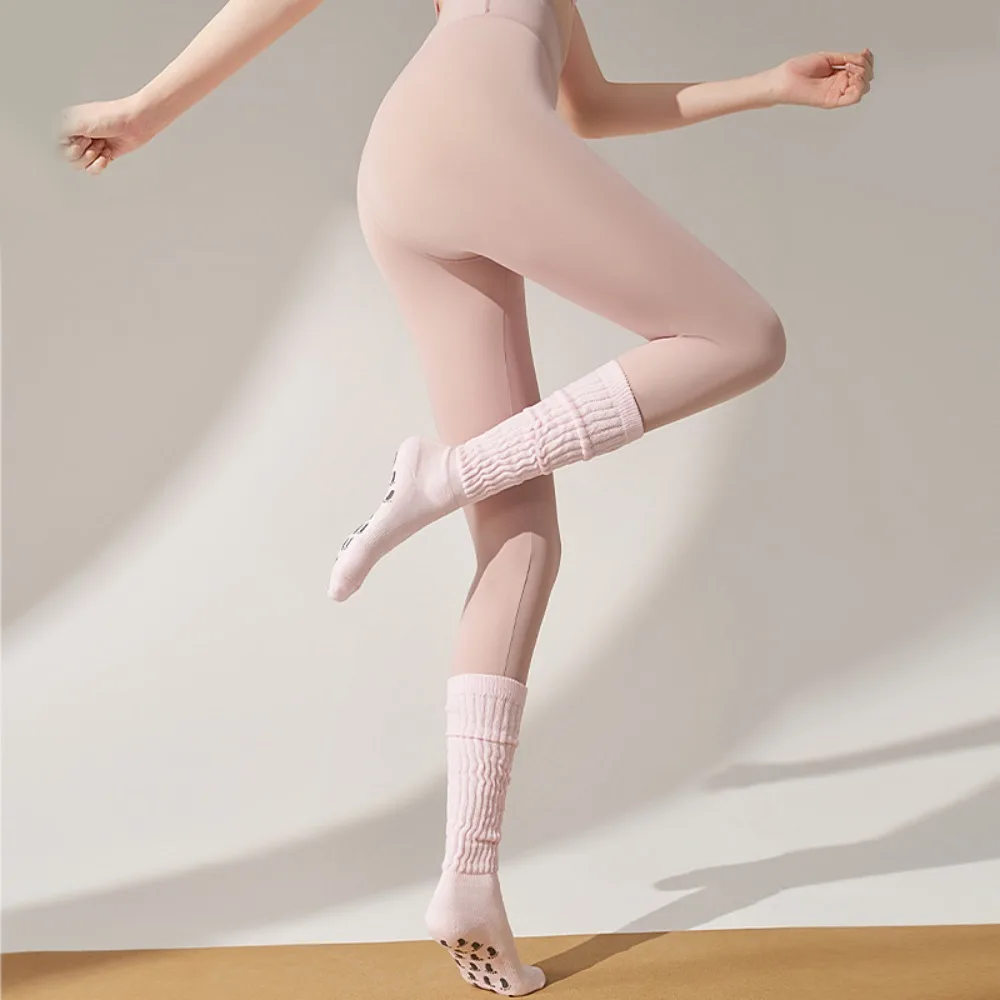 

New Cotton Pilates Socks Harajuku Street Sweat-absorbent Strappy Grip Sock Casual Non-Slip Grip Mid Tube Socks