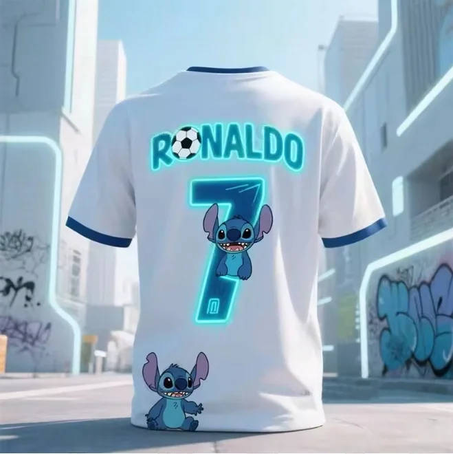آي ديزاين ستيتش اند رونالدو # 7 صيف جديد الرجال تي شيرت كرة القدم جيرسي قصيرة الأكمام الرياضية تنفس تيز عادية للأطفال/الكبار بلايز