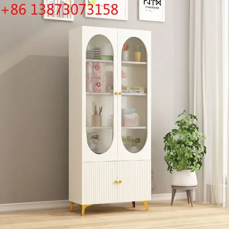 

French Solid Wood Cream Style Living Room Household Storage Children's Bookshelf Display Storage Locker