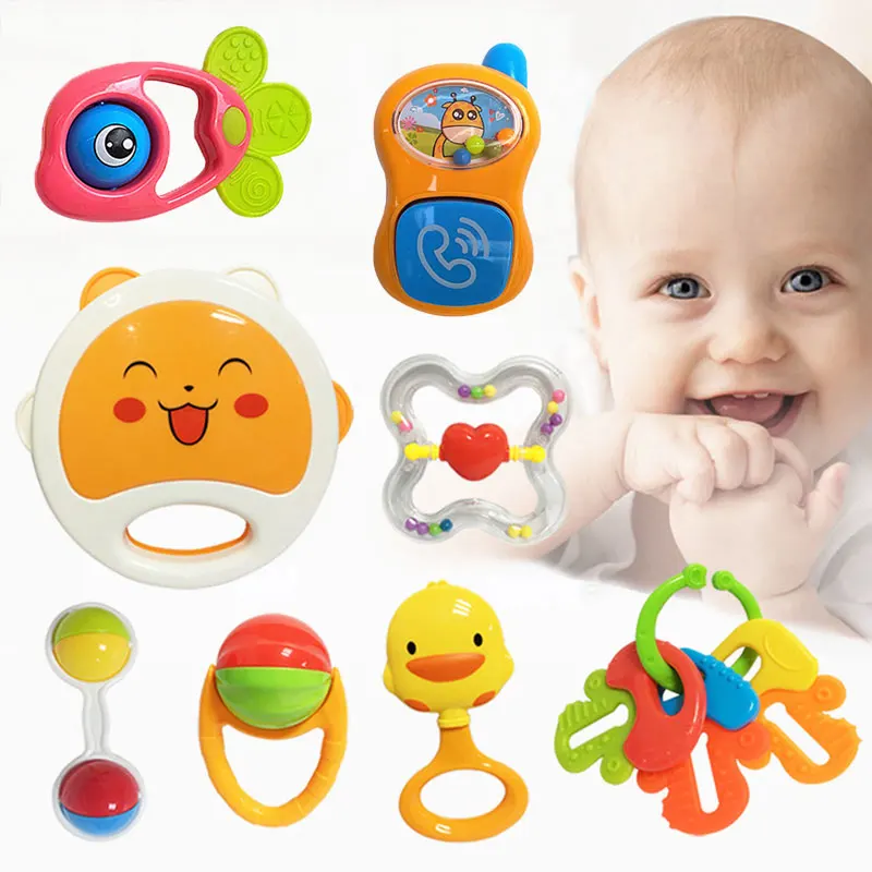 Early Educational Babies Grab Shaker Hand Development Teether Toy For Newborn Baby Rattle Toy Infant Shaker Teether Rattles Toys