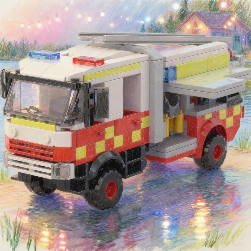

459pcs MOC City Fire Class 1 Tanker Truck Model Building Blocks Toy Construction DIY Creative Idea Christmas Gifts Brick
