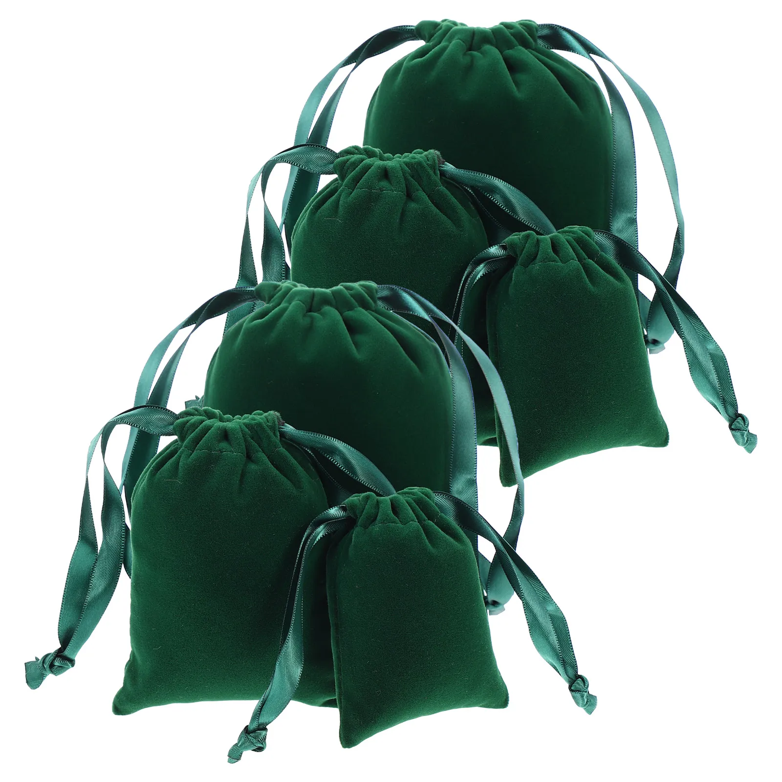 

6pcs Drawstring Bags Jewelry Storage Pouch Gift Wrapping Organizer Durable Premium Velour Material Travel for Bracelets