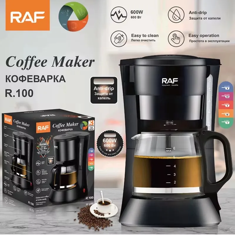 600ml Electric Coffee Maker Machine, Household Semi-Automatic Small Milk Coffee Pot, Office Bedroom 600W Mocha Pot ,Anti-Drip